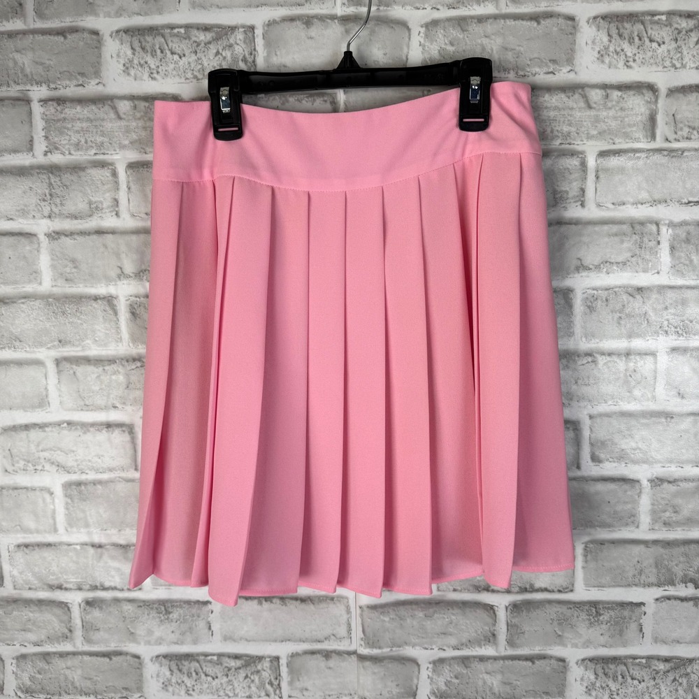 Escada Pink Pleated Mini Skirt Made in Germany sz 34 Knife Pleat Crepe Designer